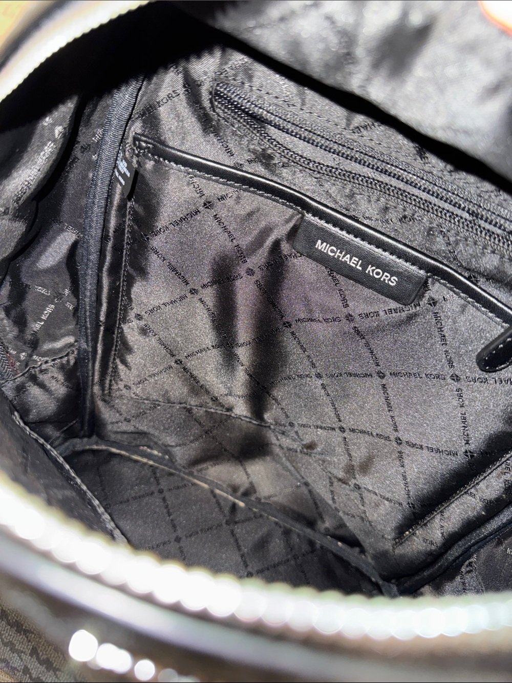 Michael Kors Bag Jet Set MK Logo Black Gray Backpack - Picture 9 of 17